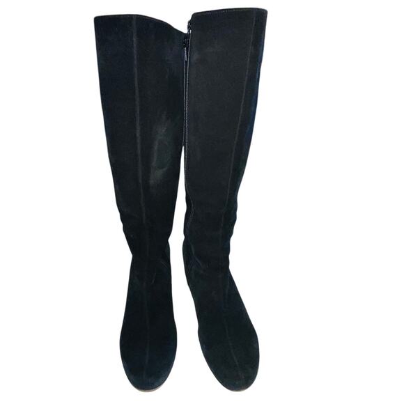 La‎ Canadienne Black Suede Knee High Boots - Women's Size 8 - Made In Canada - Picture 1 of 9